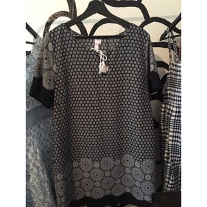 Navy blue and white dress